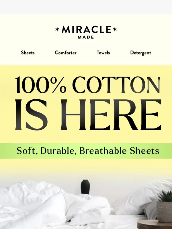 Miracle - NEW: 100% cotton sheets are here ?