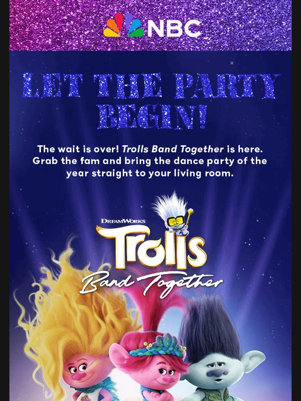 NBC - New on Peacock: Trolls Band Together ??