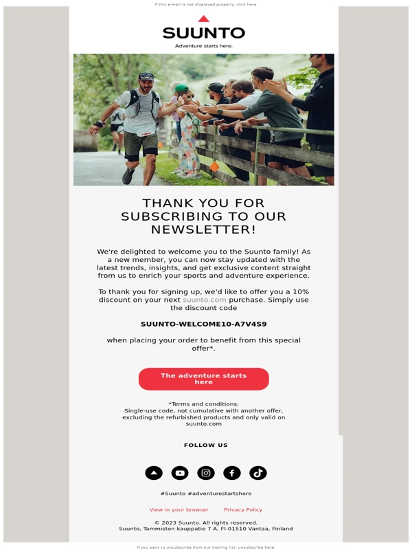 Suunto - Here's your discount code from Suunto?