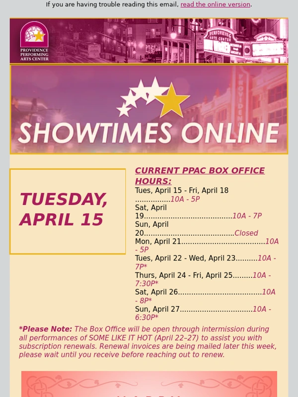 PPAC - Showtimes Online - 4/15/25