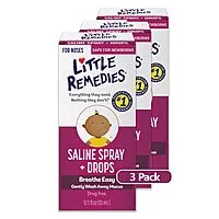 3-Pack Little Remedies Saline Nasal Spray and Drops for Baby and Newborn (0.5 Fl Oz)