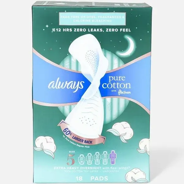 Always Pure Cotton Flexfoam Pads