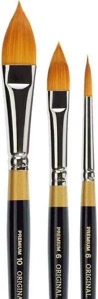 Kingart Original Gold Oval and Round Floral Petal Artist Brush Set