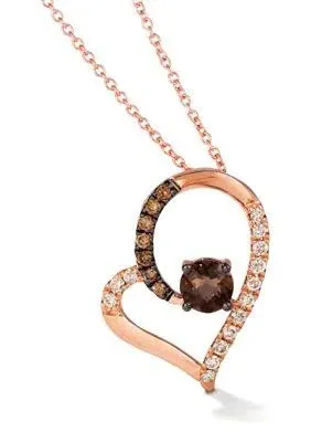 Le Vian 1/4 ct. T.W. Diamond Heart Pendant Necklace in 14K Strawberry