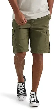 Lee Mens Extreme Motion Crossroad Cargo Short, Olive Night, 34