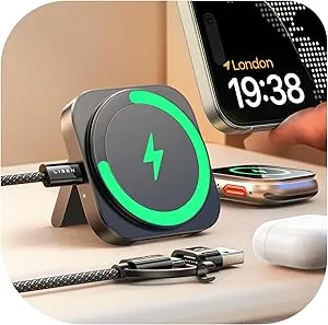 $13.49: LISEN Magsafe Magnetic Charger Stand for Apple iPhone / Watch / AirPods (Black) at Amazon