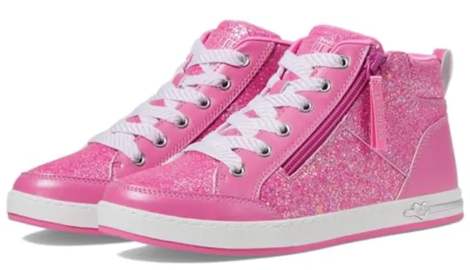 Skechers Shoutouts 2.0-Glitter Queen Sneaker, HotPink, 2.5 US Unisex Little Kid