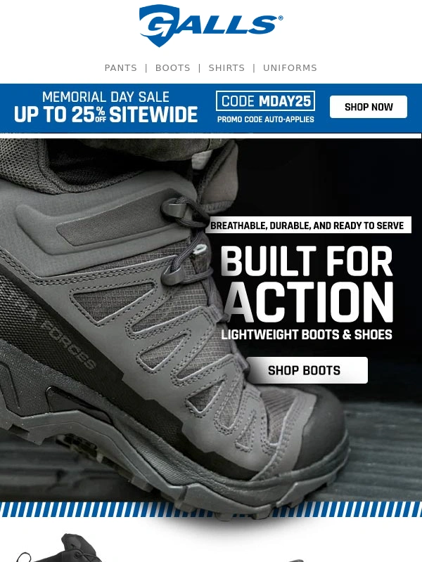 Galls - Memorial Day Deals End Soon! Save Up to 25% Off Sitewide!