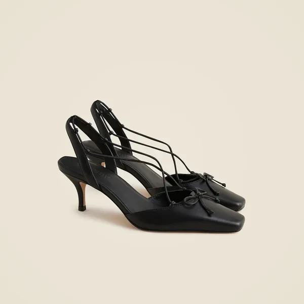 J.Crew Leona Strappy Slingback Heels in Leather