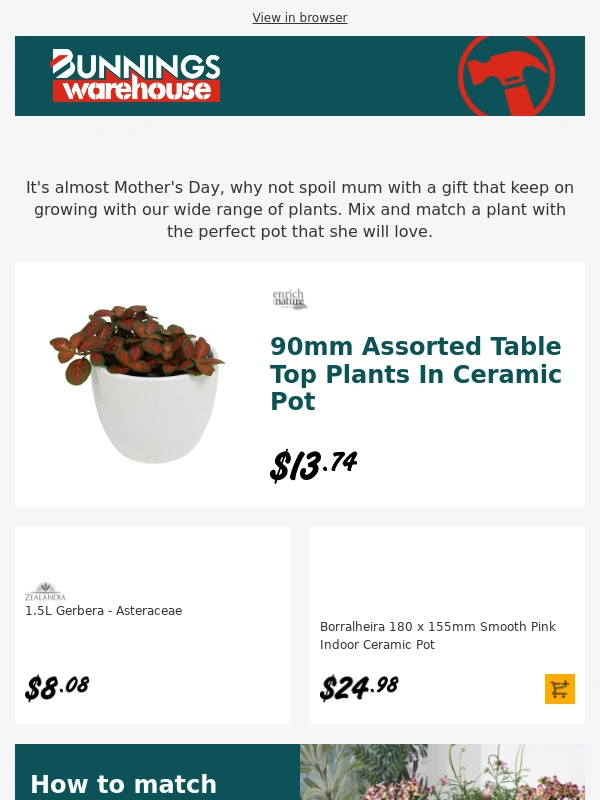 Bunnings - Give mum the gift that keeps on growing
