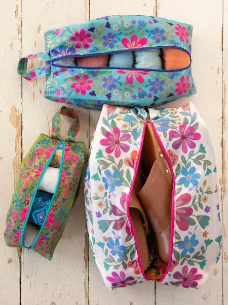 Natural Life Pack & Go Packing Cubes Folk Flower Set of 3