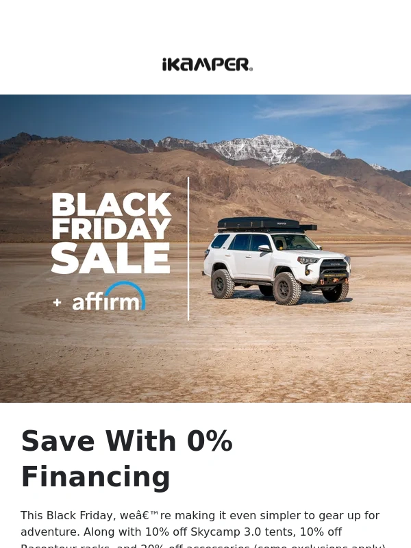 Ikamper - Black Friday Made Easy: 0% Financing + Big Discounts