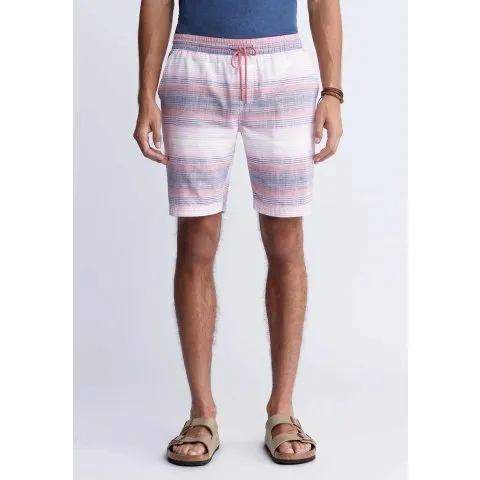 BUFFALO David Bitton Hoggers Men's Striped Shorts, White & Pink - BM24349A