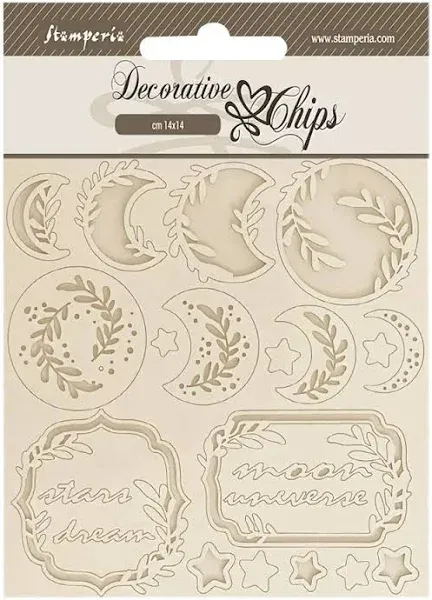 Stamperia Secret Diary Decorative Chips Moon