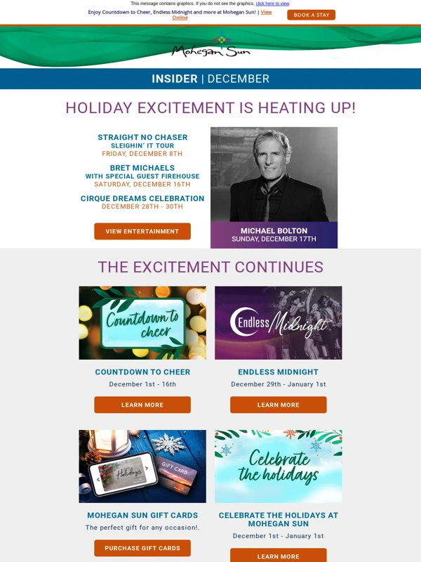 Mohegan Sun - Spotlight of December Events & Promotions at Mohegan Sun