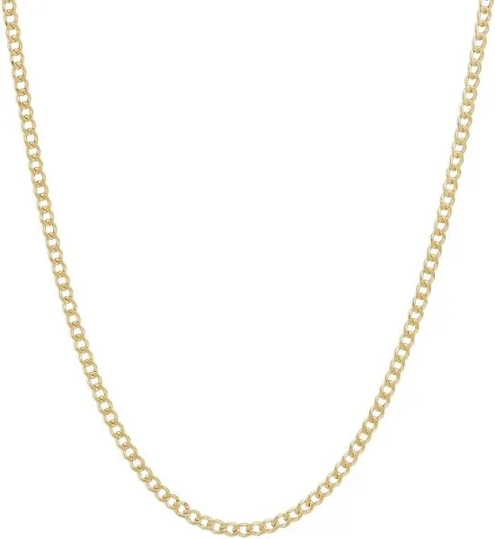 14K Yellow Gold Men's Curb Chain Necklace