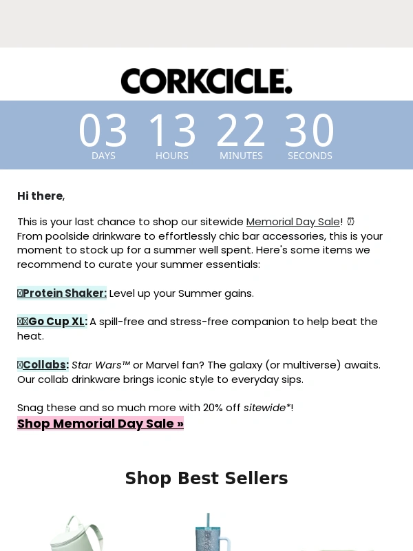 Corkcicle - ICYMI: Everything's 20% Off ☀️