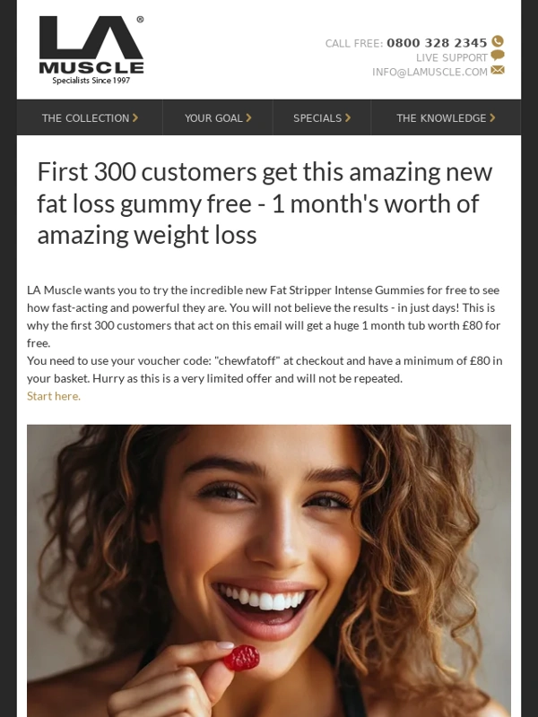 La Muscle - Free Fat Stripper Intense Gummy worth £80! Yes,first 300 people ?