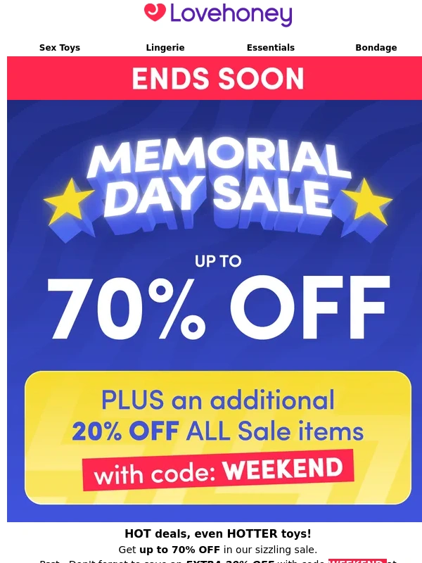 Lovehoney - ⚠️ Up. to. 70%. OFF. Sale! [+ Extra 20% OFF]⚠️