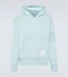 4-bar Double-face Hoodie In Light Blue