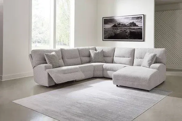 Acklen Place Next-Gen Nuvella&trade; Performance Fabric Dual Power Reclining Modular Sectional with Chaise