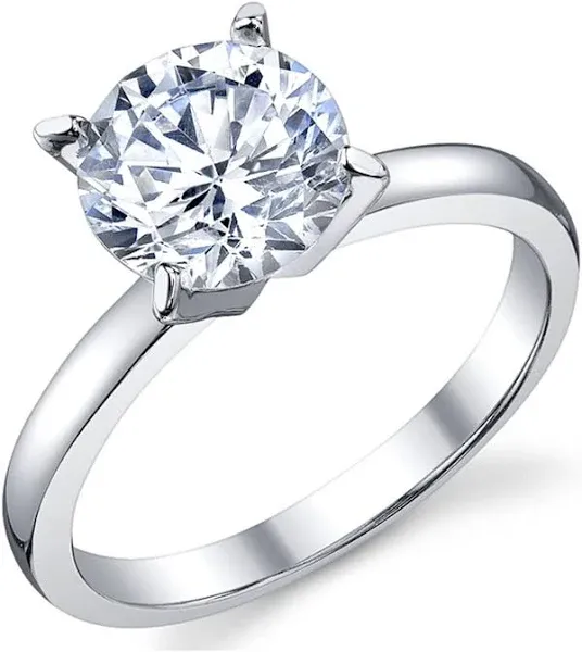 Women's Metal Masters 2Ct. Solitaire Round Brilliant Cubic Zirconia Sterling