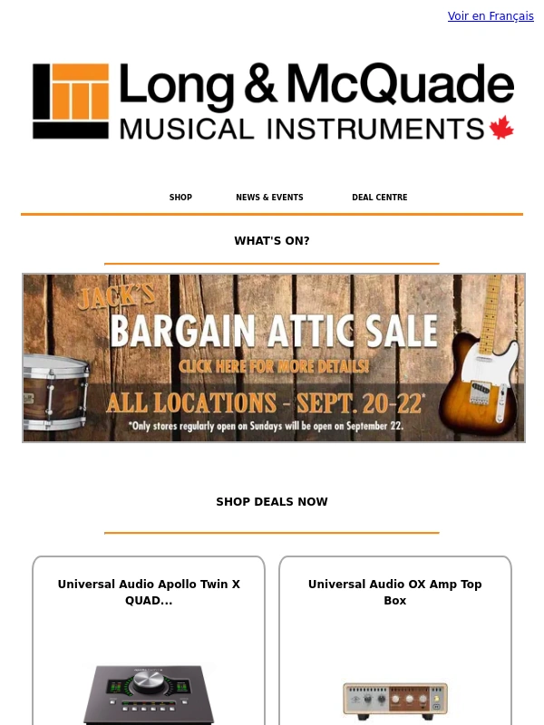 Long And Mcquade - Jack's Bargain Attic Sale is BACK!