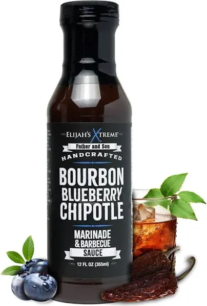 Elijah's Xtreme Bourbon Blueberry Chipotle BBQ Sauce and Marinade