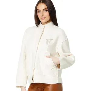 Free People Women's Willow Bomber Jacket (Ivory) $40.32 + Free Shipping