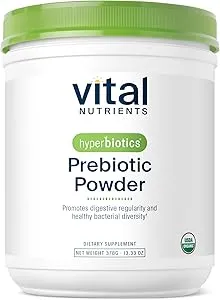 Hyperbiotics Vital Nutrients Organic Prebiotic Fiber Powder | Supports Gut Health and Digestive Regularity | Soluble Fiber Supplement for Women and Men | Vegan Organic Fiber Powder | 54 Servings