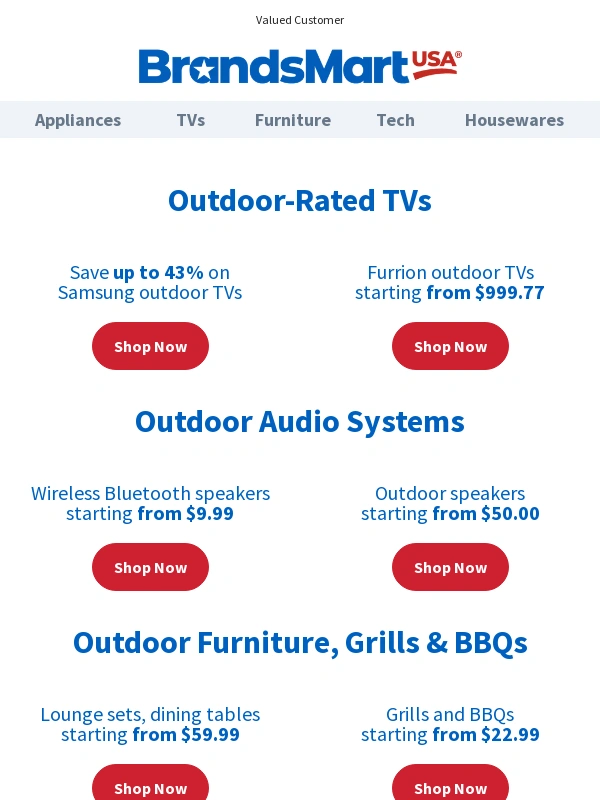 BrandsMart USA - ?️ Create Your Backyard Oasis—BBQs,TVs & More