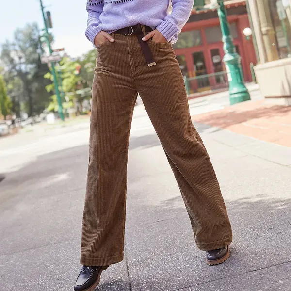 Lands End High-Rise Wide-Leg Corduroy Pants