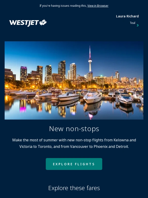 WestJet - Find new ✈️ for your summer plans ?
