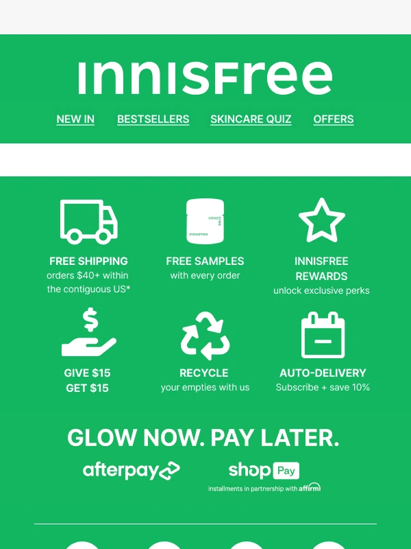 innisfree - 2 FREE Minis + Selfie Light!