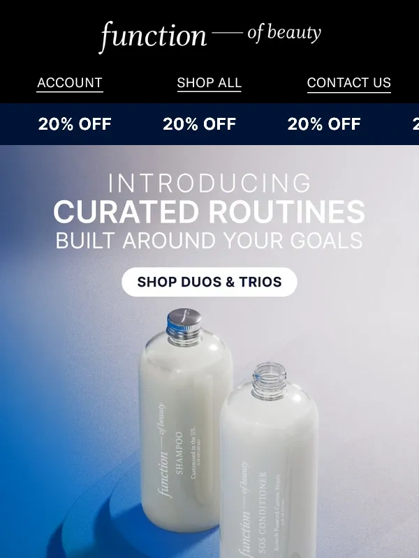 Function of Beauty - 20% Off ⚡ Custom Sets & Routines Starts Now