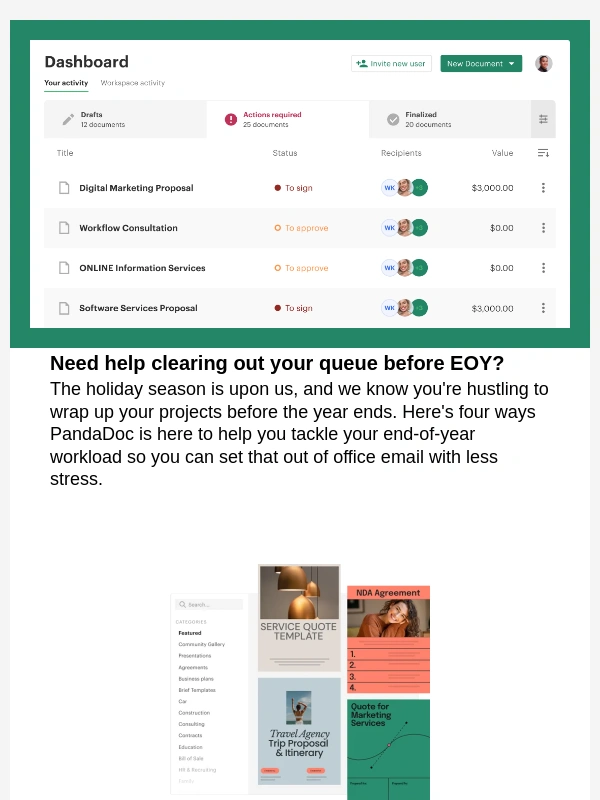 PandaDoc - Need to clear out your queue before EOY?