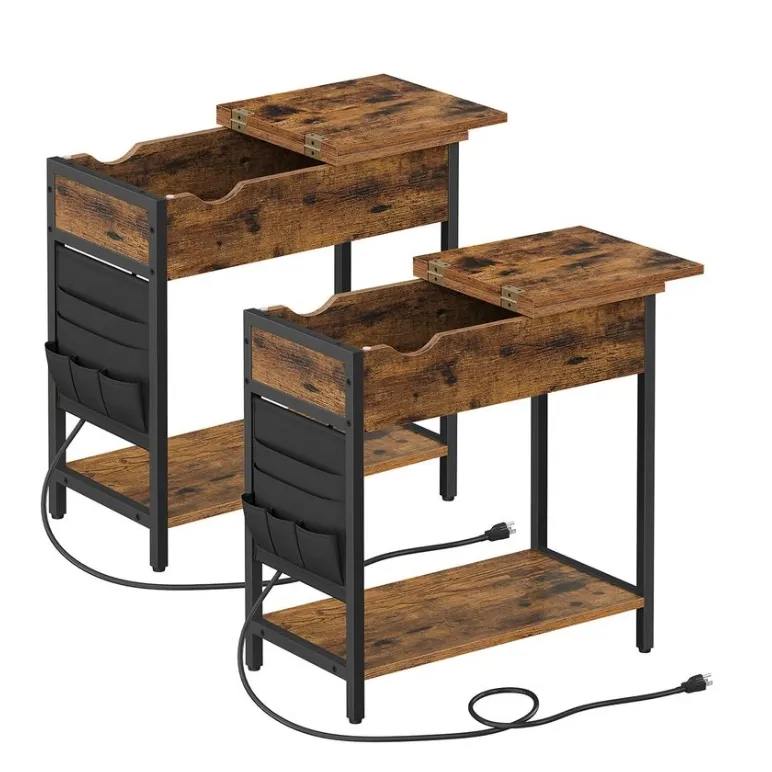 2 End Tables with Chargers