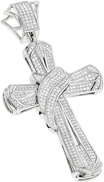 1 Carat Diamond Cross Necklace in 10K Yellow Gold