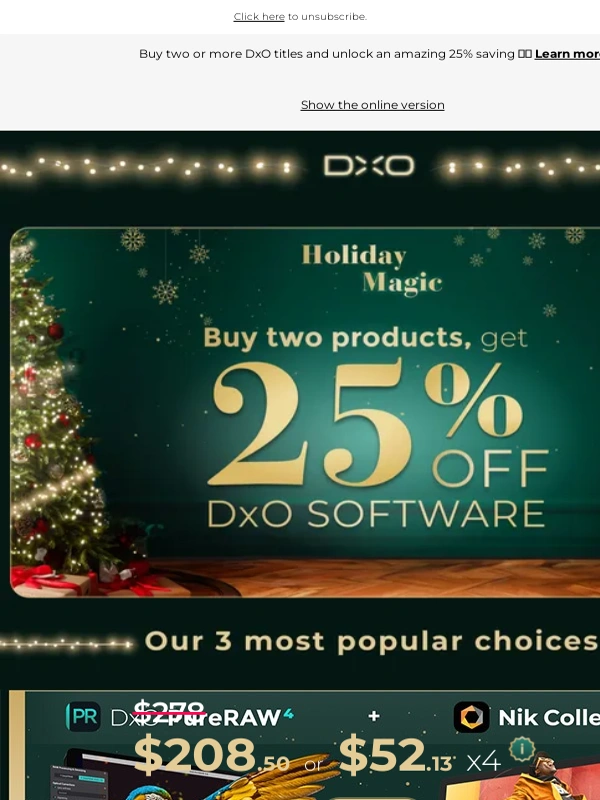 DxO PhotoLab - ? Holiday discounts! Create better winter photos with DxO ?