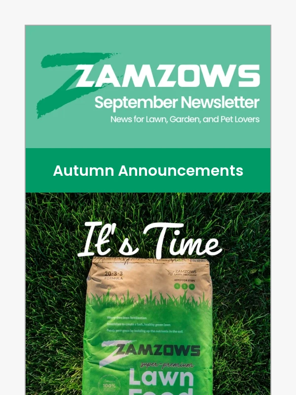 Zamzows - Zamzows September Newsletter