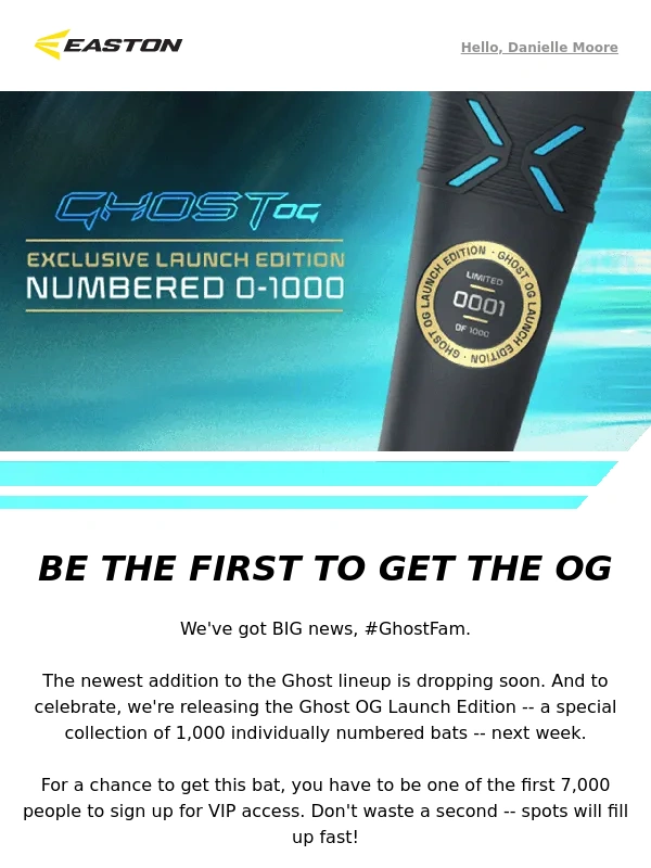 Easton Baseball & Softball - Sign Up to Get the Ghost OG Launch Edition ?