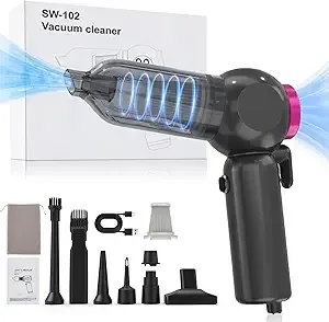 AOMEES Car Vacuum Cleaner – 17000PA, Portable Cordless Vacuum Cleaner for Car, High Power Suction & Blower, Wireless Handheld Vacuum Cleaner Air Duster for Home, Office, Pet