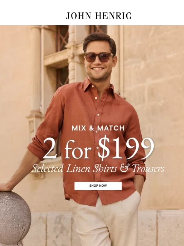 John Henric - Mix & Match Linen 2 for $199