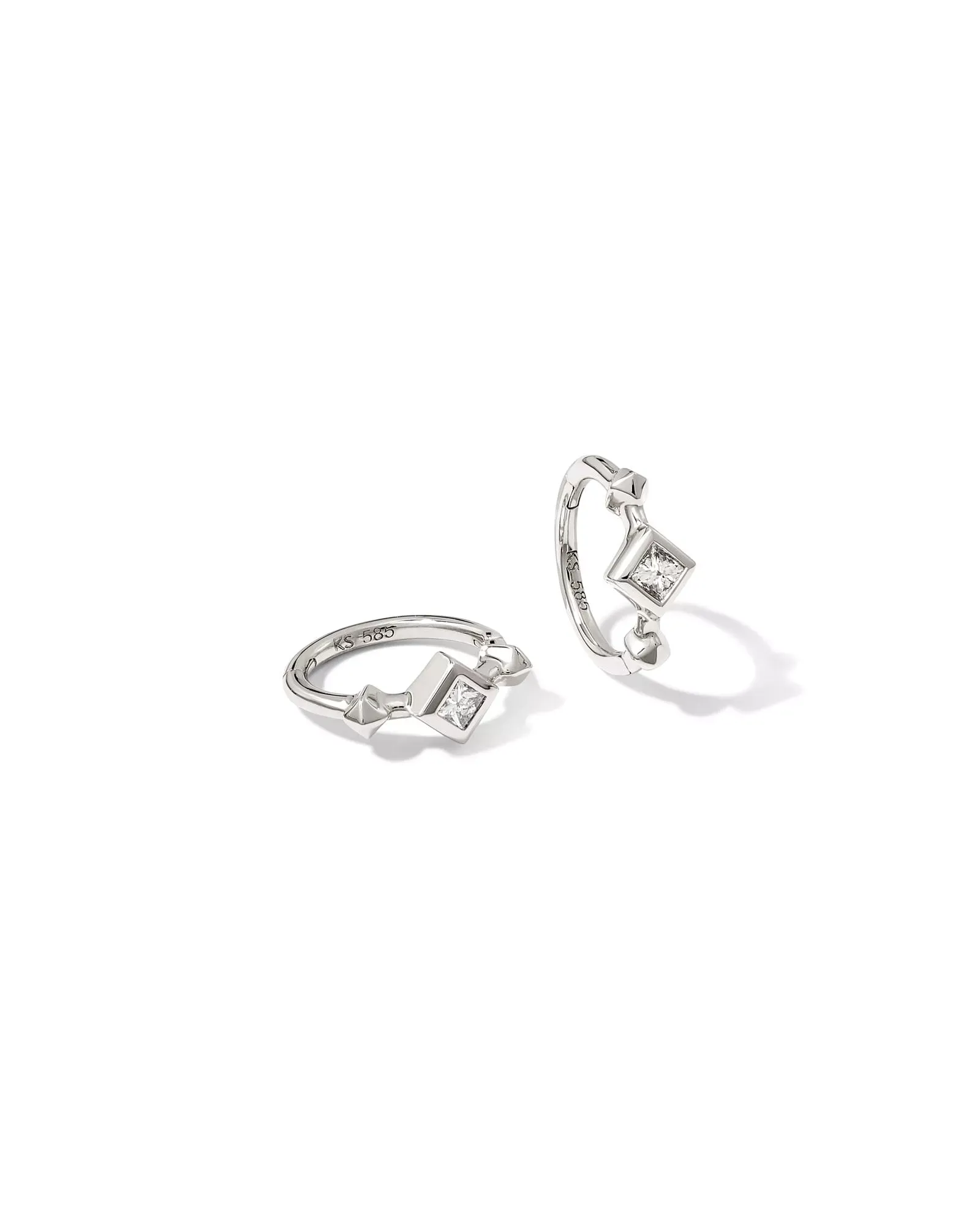 Kendra Scott Michelle 14k White Gold Huggie Earrings
