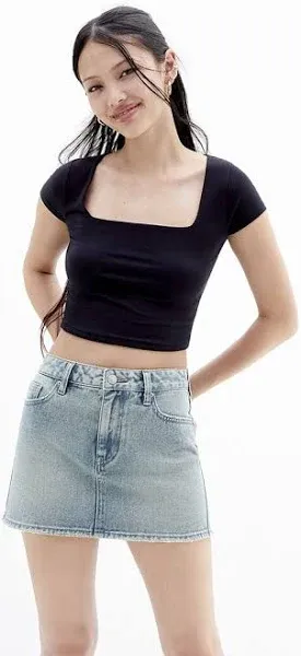 Pacsun Women's Mid Rise Denim Miniskirt