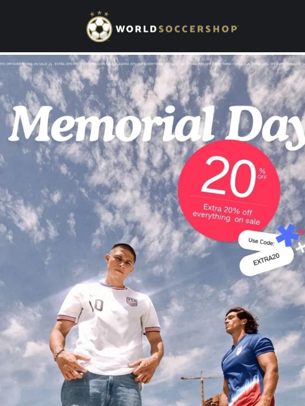 World Soccer Shop - ? Your extra 20% off sale gear coupon has been extended!