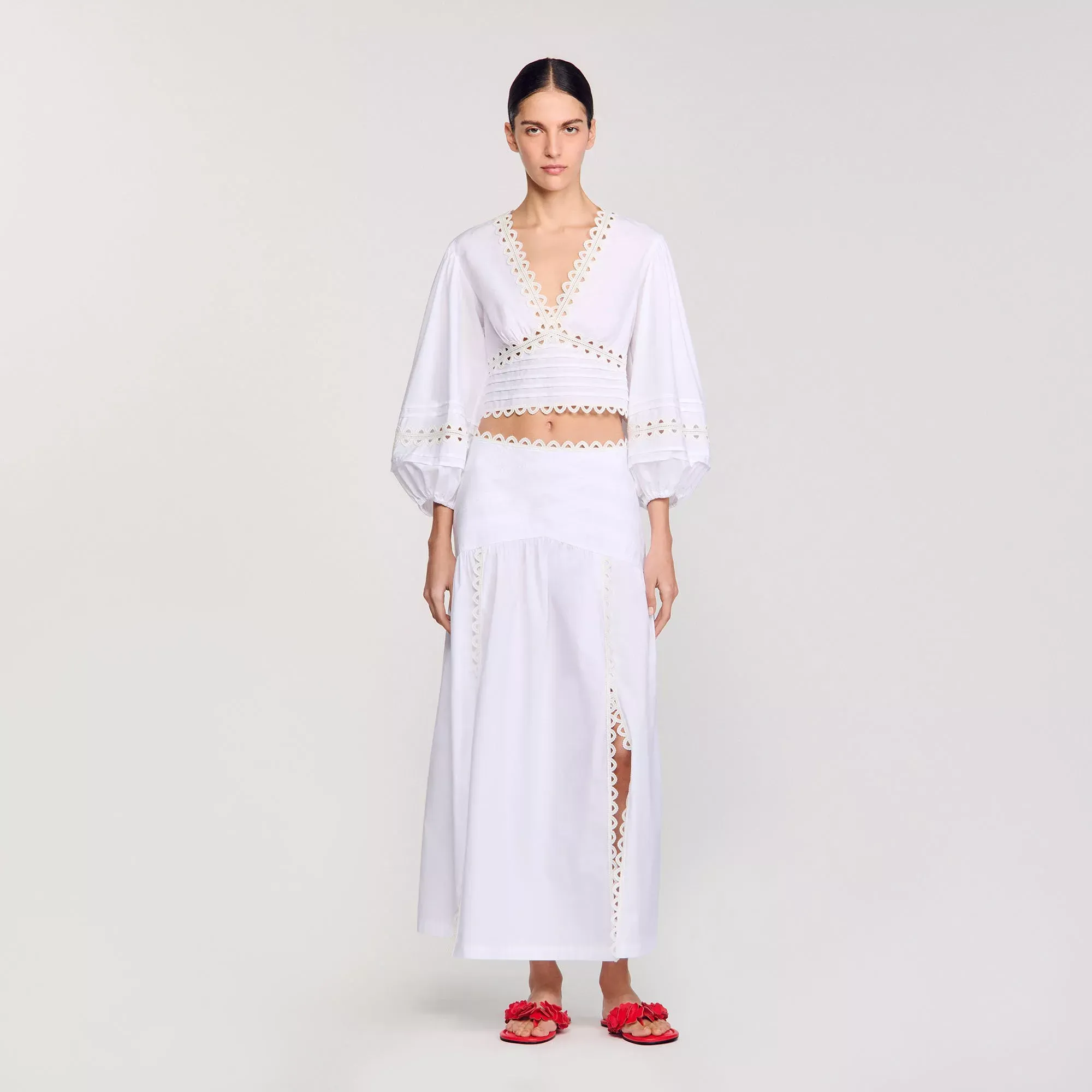 Sandro Maxi poplin skirt - female - 6