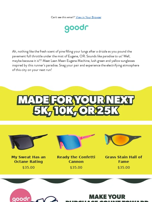 Goodr - Run City Series: Eugene Sunnies!