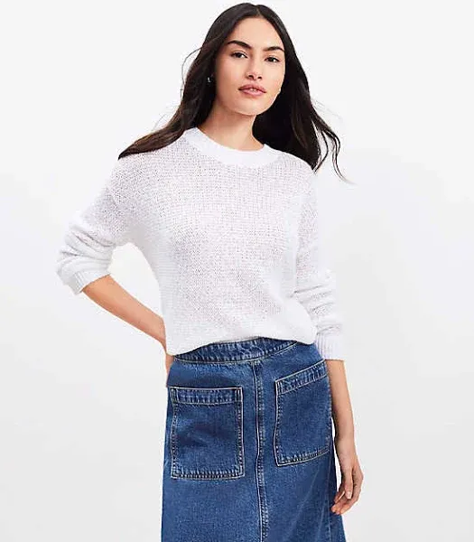 Loft Women's Petite Marled Drop Shoulder Sweater