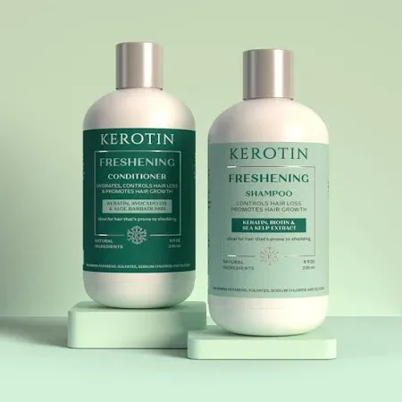 Kerotin Hair Growth Shampoo and Conditioner Set Products for Scalp Care